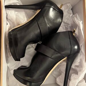 Black Michael Kors Peep Toe Bootie